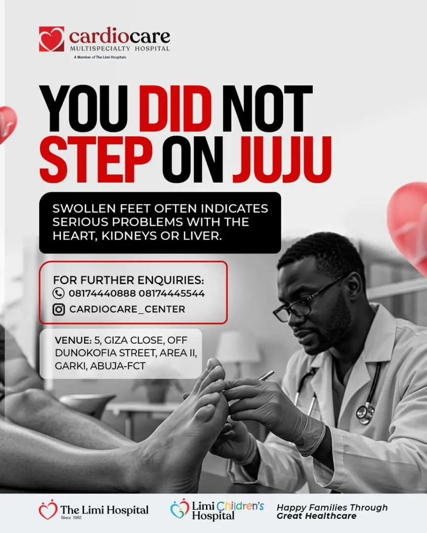 Cardiocare education graphic about swollen feet